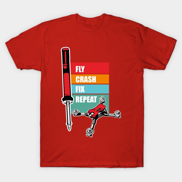 fly crash fix repeat T-Shirt by BAJAJU